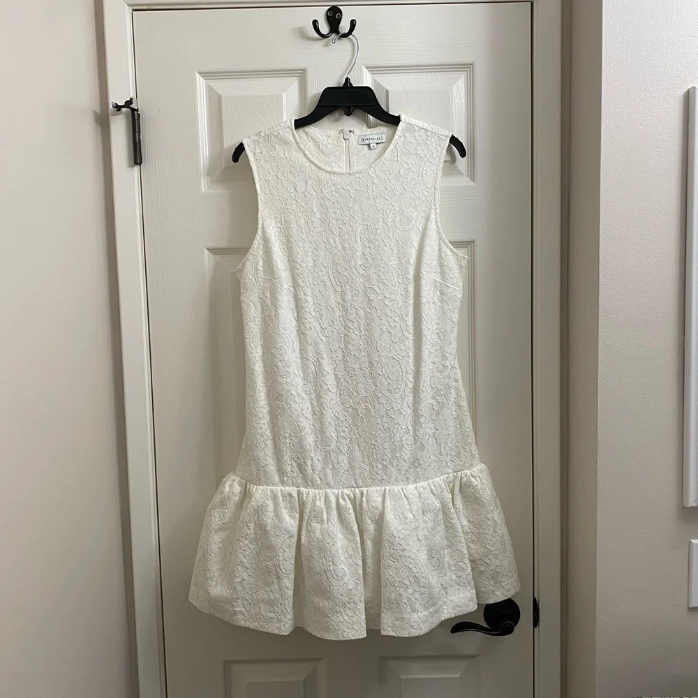 ASOS white lace shift + peplum dress - Picture 7 of 9
